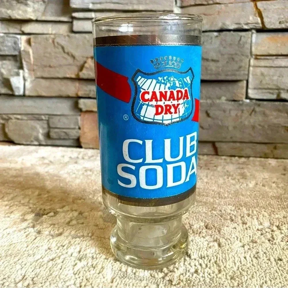 Canada Dry Club Soda Vintage Drinking Glass Bar